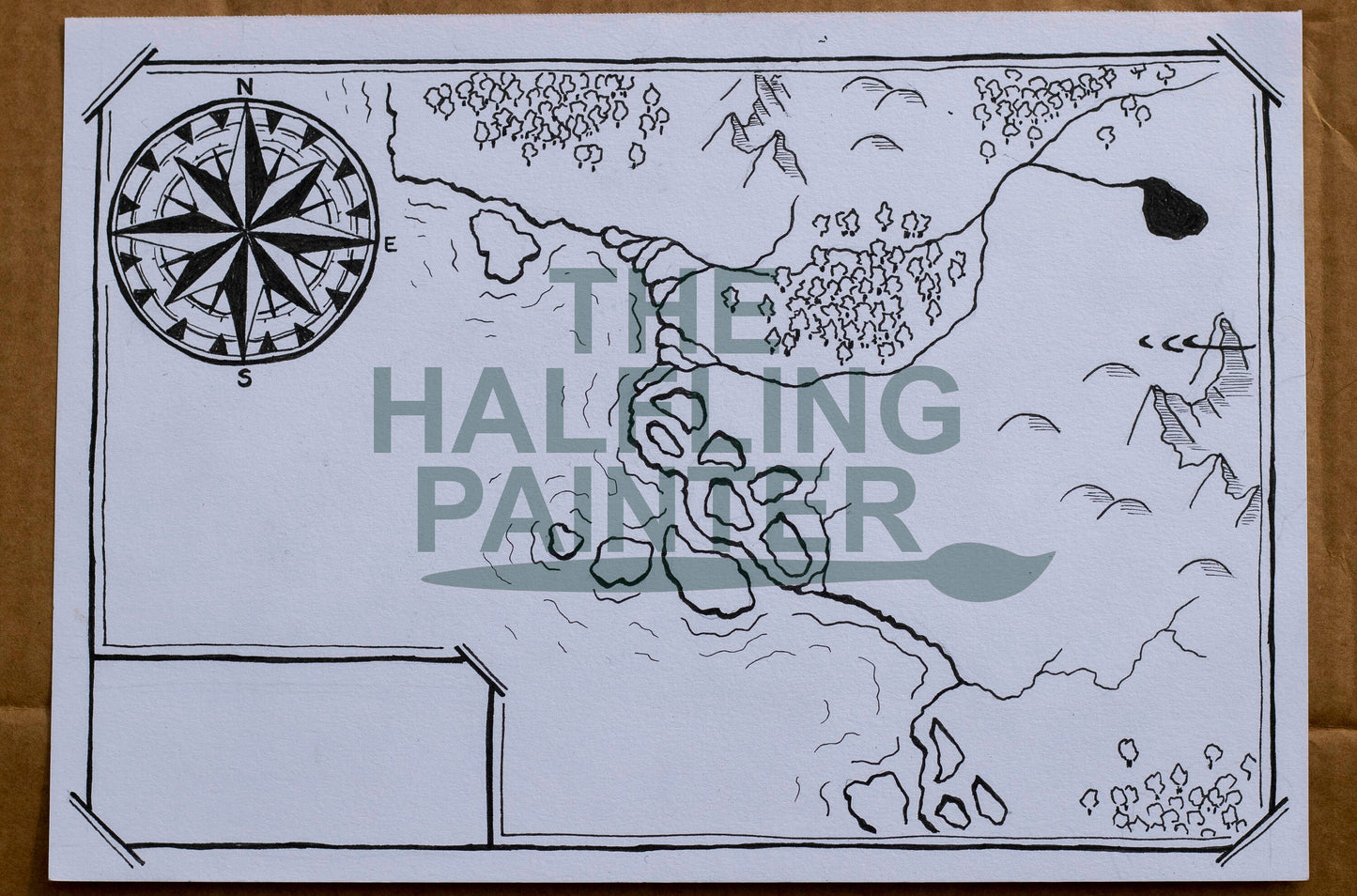 Blank Coastal Map - 7x10 inch Original Hand Drawn Fantasy Map for Dungeons & Dragons | Pathfinder | Tabletop RPG