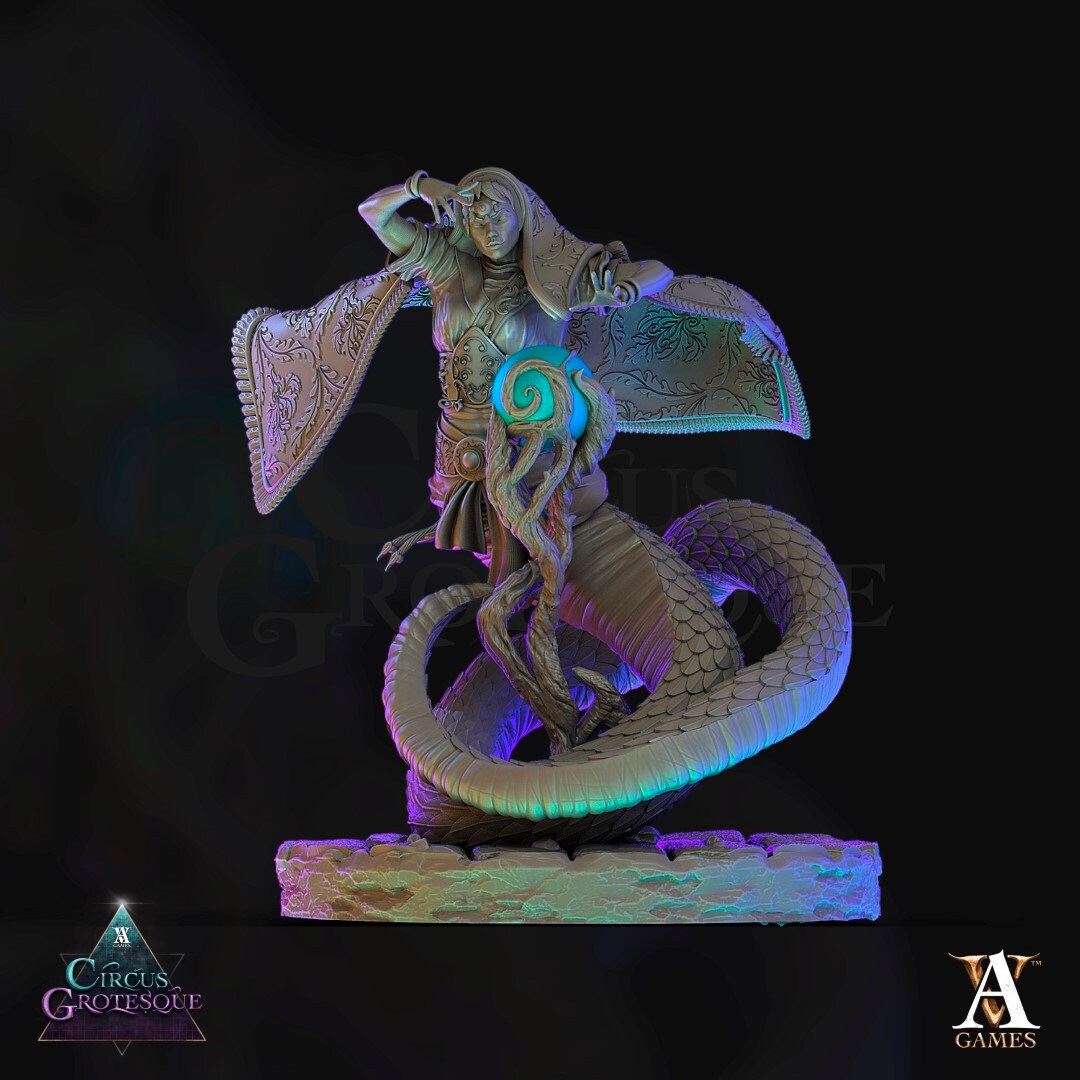 Raza the Fortune Teller painted model - Archvillain Games Printed Miniatures | Dungeons & Dragons | Pathfinder | Tabletop
