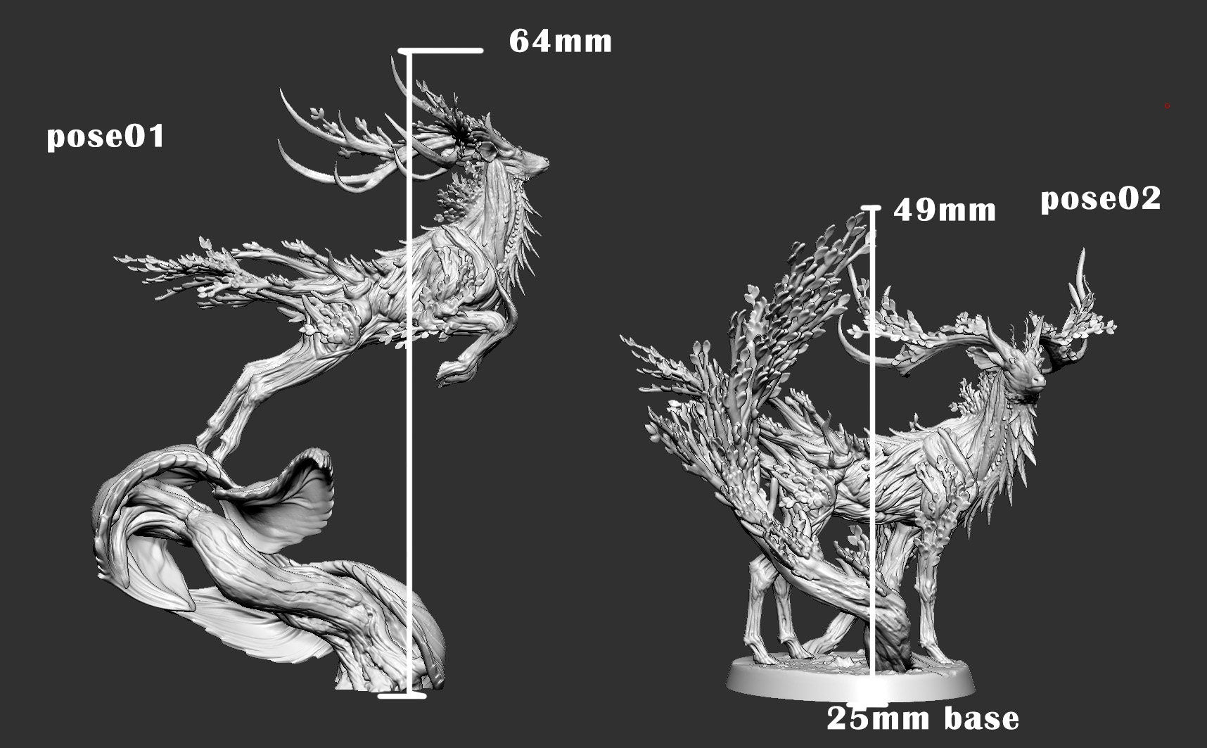 Thicket Stag painted model - Mini Monster Mayhem Printed Miniature | Dungeons & Dragons | Pathfinder | Tabletop
