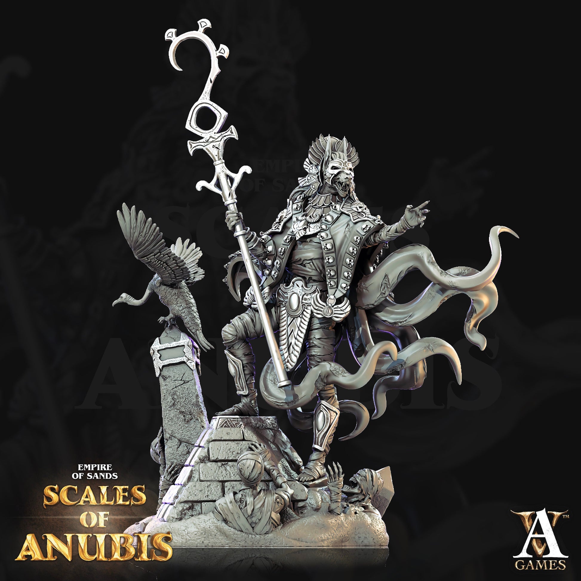 Anubian Priest - Archvillain Games Printed Miniature | Dungeons & Dragons | Pathfinder | Tabletop