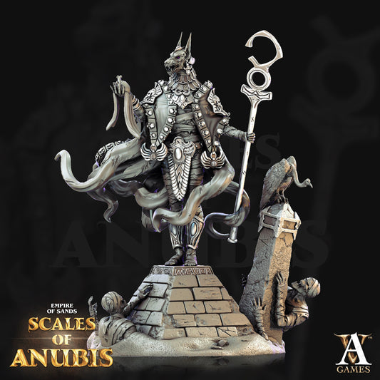 Anubian Priest - Archvillain Games Printed Miniature | Dungeons & Dragons | Pathfinder | Tabletop