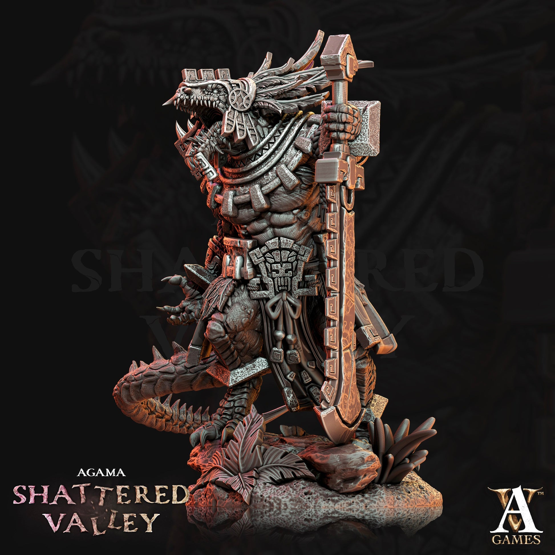 Agama Aztikal Painted Model - Archvillain Games Printed Miniature | Dungeons & Dragons | Pathfinder | Tabletop
