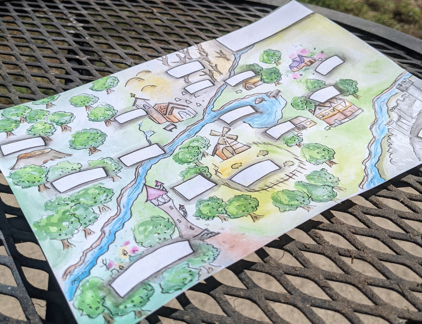 Custom Watercolor Painted Fantasy Map - Original Hand Painted Fantasy Map for Dungeons & Dragons | Pathfinder | Tabletop RPG