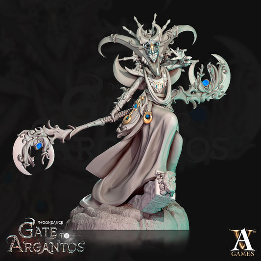 Mage of the Crescent - Archvillain Games Printed Miniatures | Dungeons & Dragons | Pathfinder | Tabletop