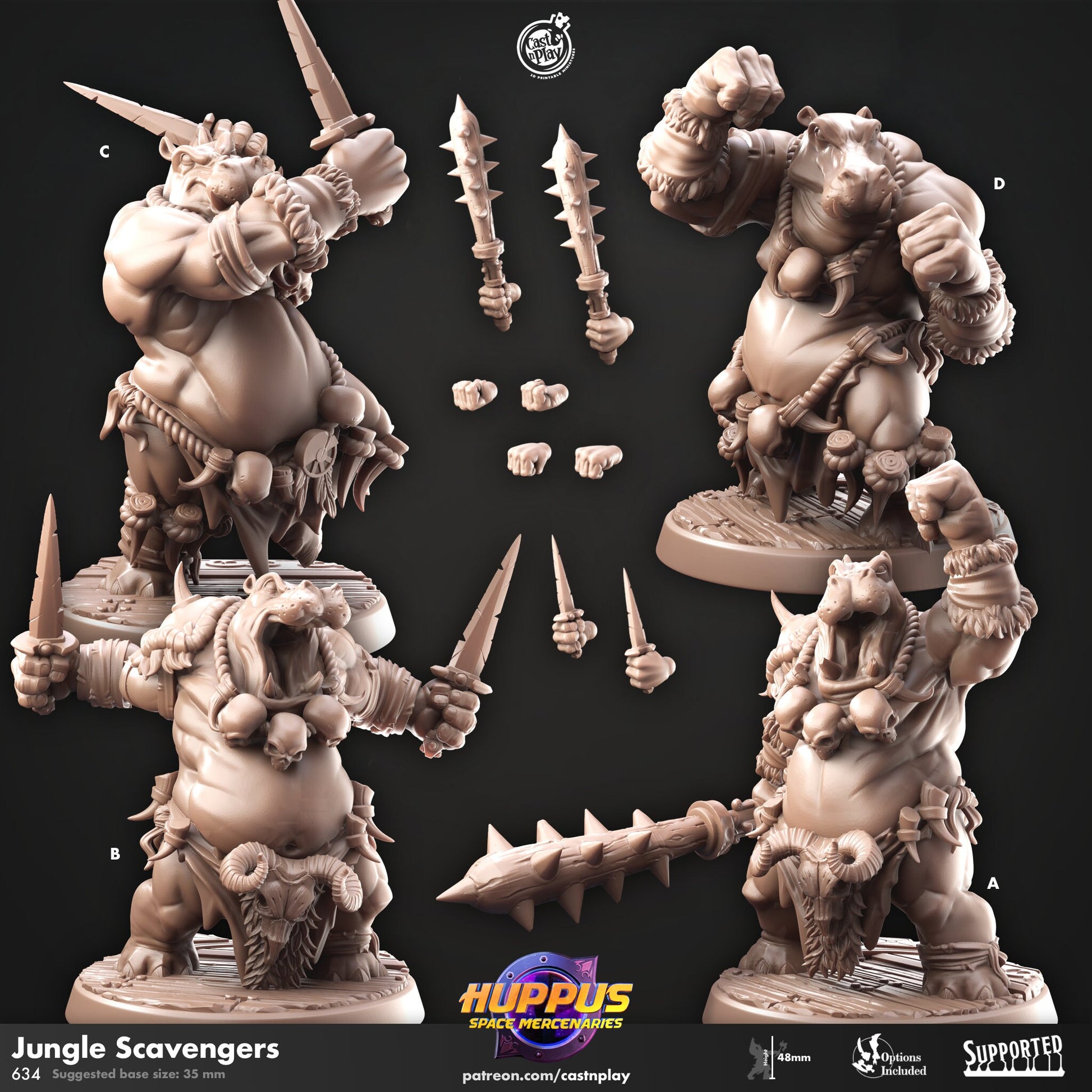 Jungle Scavenger - Cast n Play Printed Miniature | Dungeons & Dragons | Pathfinder | Tabletop