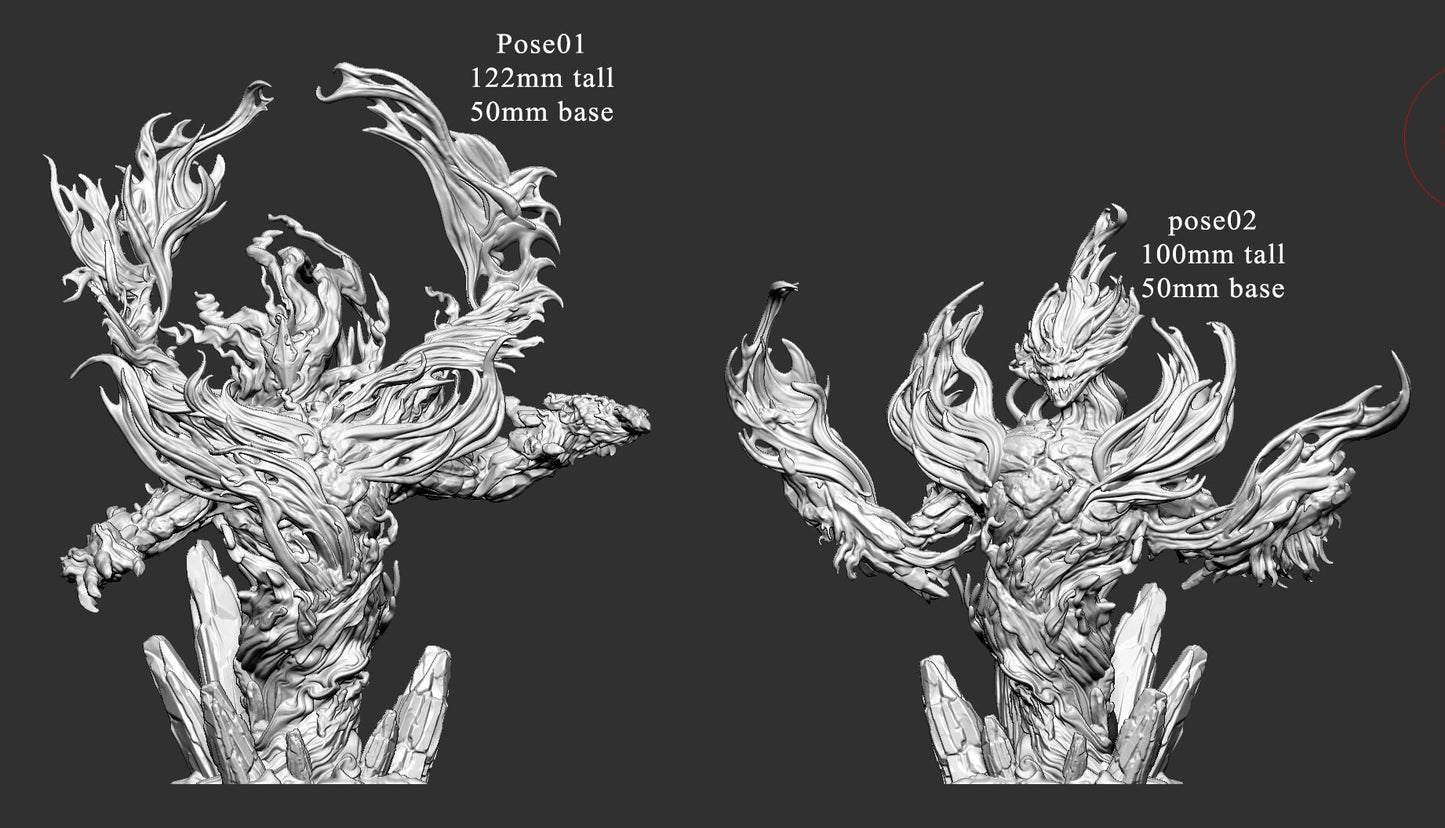 Ancient Fire Elemental - Mini Monster Mayhem Printed Miniature | Dungeons & Dragons | Pathfinder | Tabletop