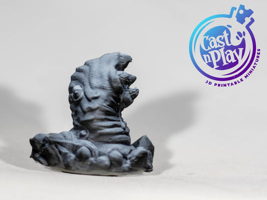 Poisonteeth Worm - Cast n Play Printed Miniature | Dungeons & Dragons | Pathfinder | Tabletop