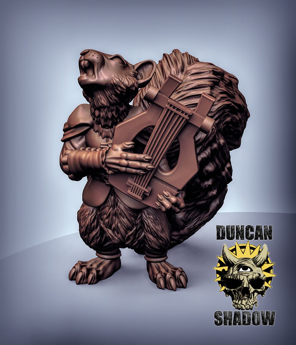 Nutkin Bard - Duncan Shadow Printed Miniature | Dungeons & Dragons | Pathfinder | Tabletop