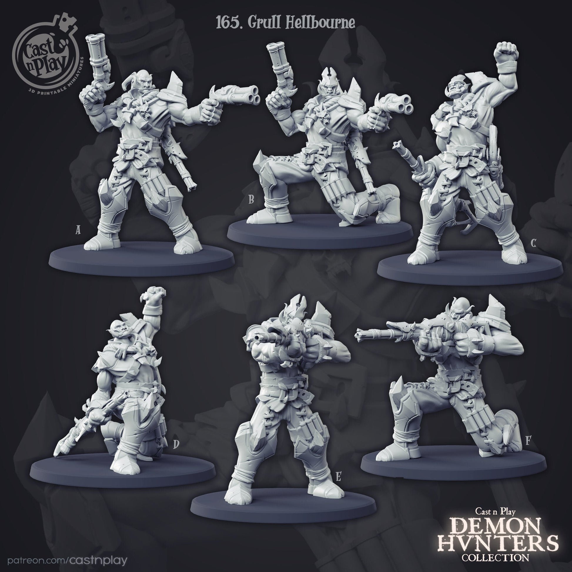 Grull Hellbourne - Cast n Play Printed Miniature | Dungeons & Dragons | Pathfinder | Tabletop