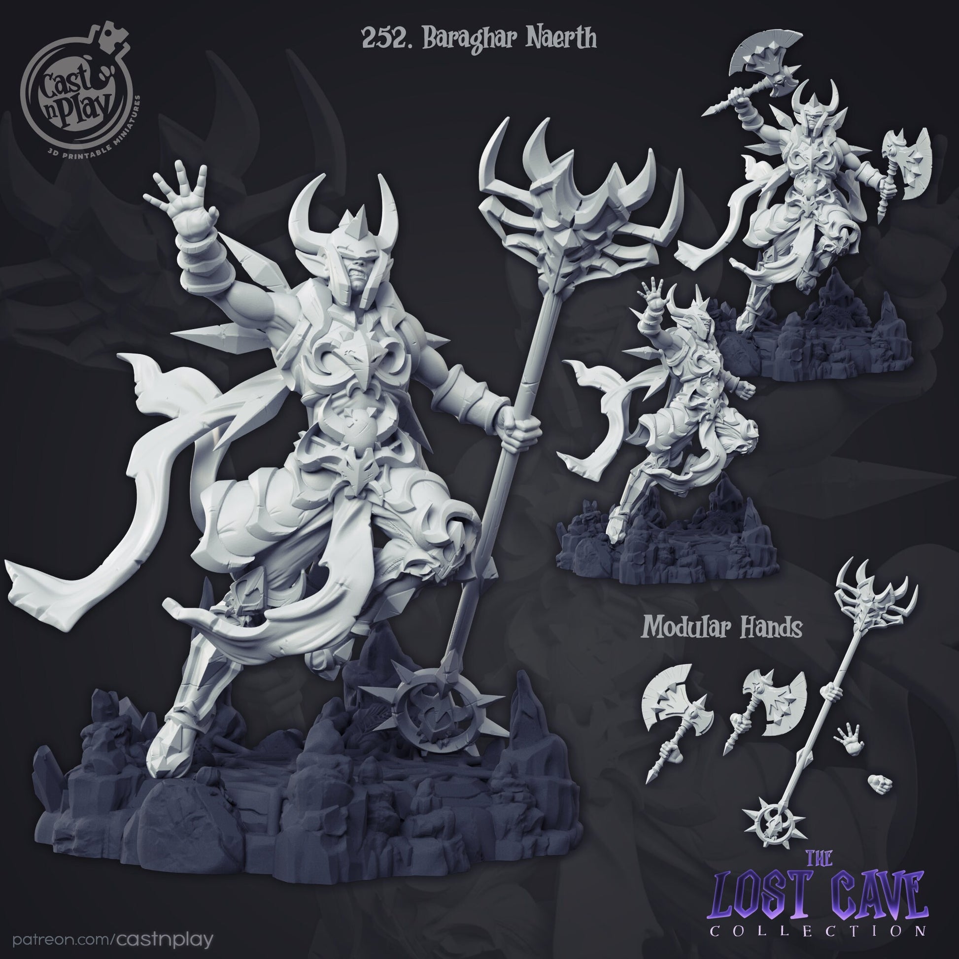 Baraghar Naerth - Cast n Play Printed Miniature | Dungeons & Dragons | Pathfinder | Tabletop