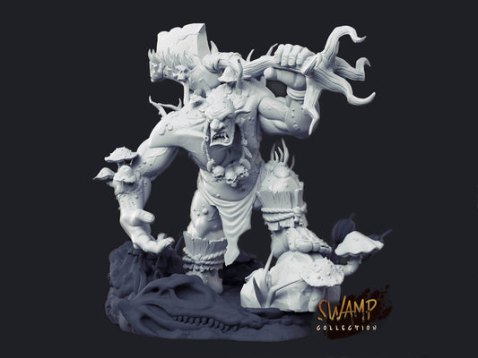 Ozrog, Swamp Troll - Cast n Play Printed Miniature | Dungeons & Dragons | Pathfinder | Tabletop