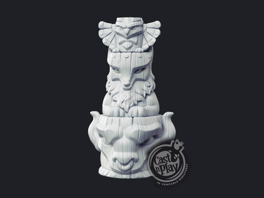 Animal Totem Pole - Cast n Play Printed Miniature Terrain | Dungeons & Dragons | Pathfinder | Tabletop