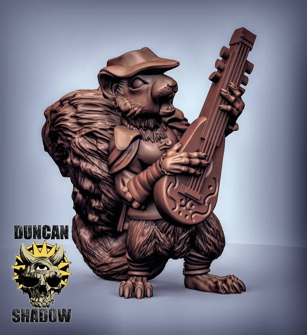 Nutkin Bard - Duncan Shadow Printed Miniature | Dungeons & Dragons | Pathfinder | Tabletop