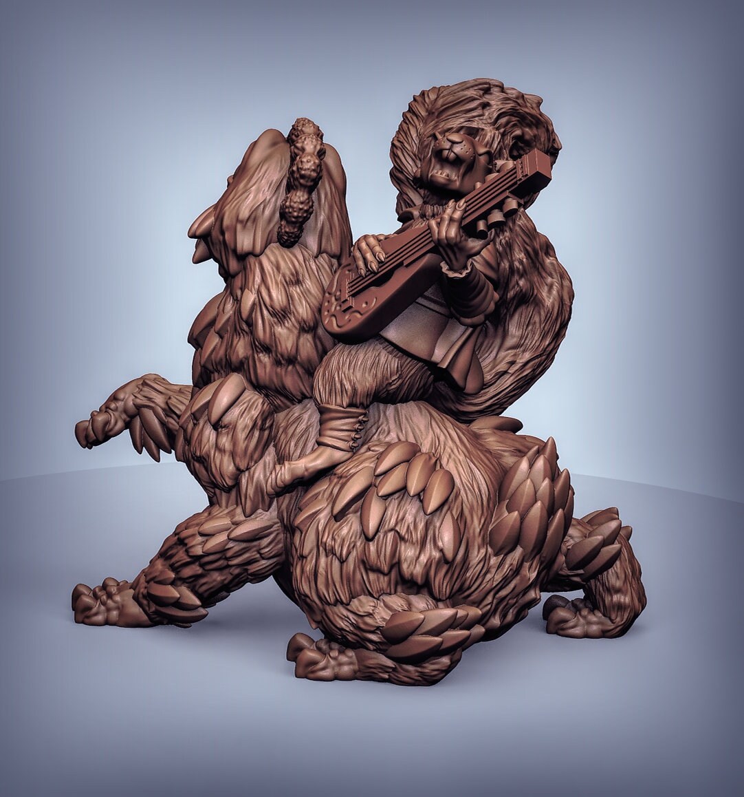 Nutkin and Chicken Bear - Duncan Shadow Printed Miniature | Dungeons & Dragons | Pathfinder | Tabletop