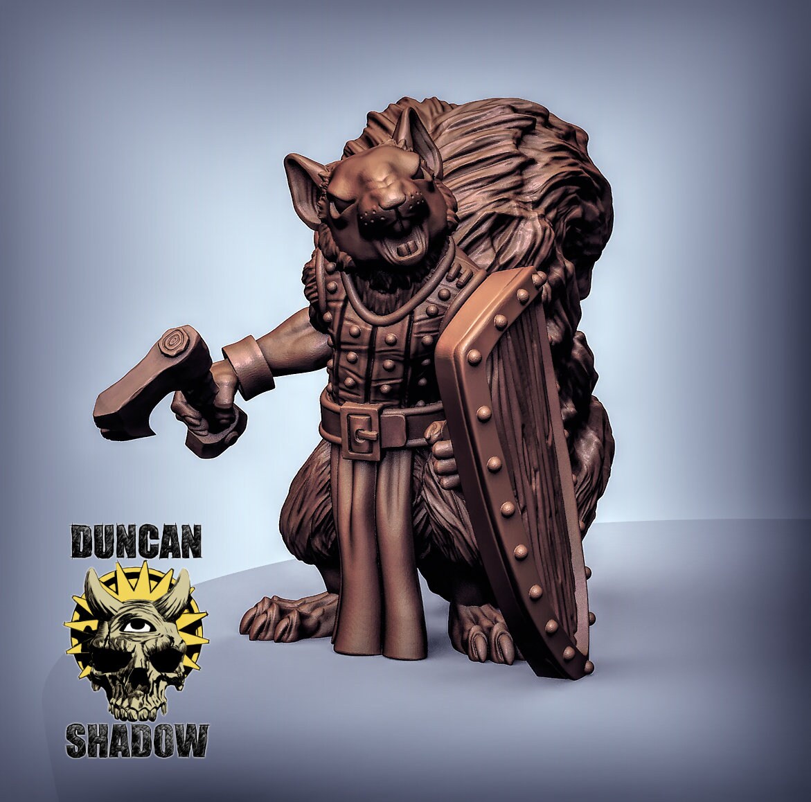 Nutkin Fighter - Duncan Shadow Printed Miniature | Dungeons & Dragons | Pathfinder | Tabletop