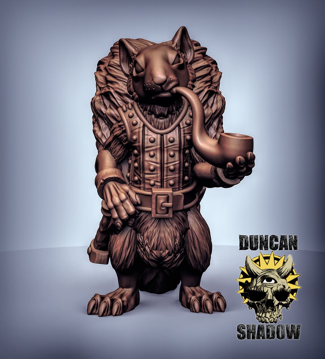 Nutkin Fighter - Duncan Shadow Printed Miniature | Dungeons & Dragons | Pathfinder | Tabletop