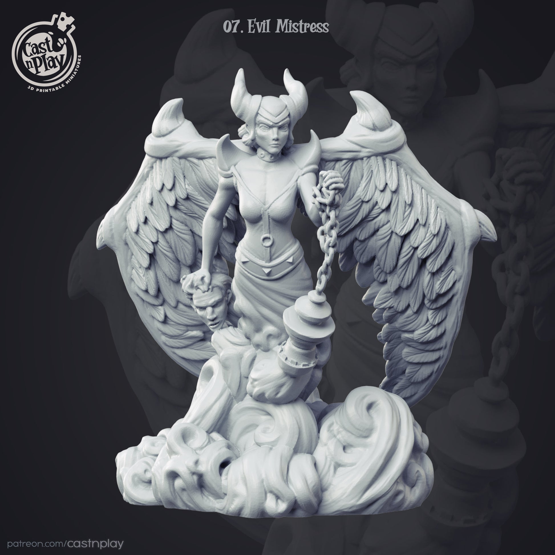 Evil Mistress - Cast n Play Printed Miniature | Dungeons & Dragons | Pathfinder | Tabletop