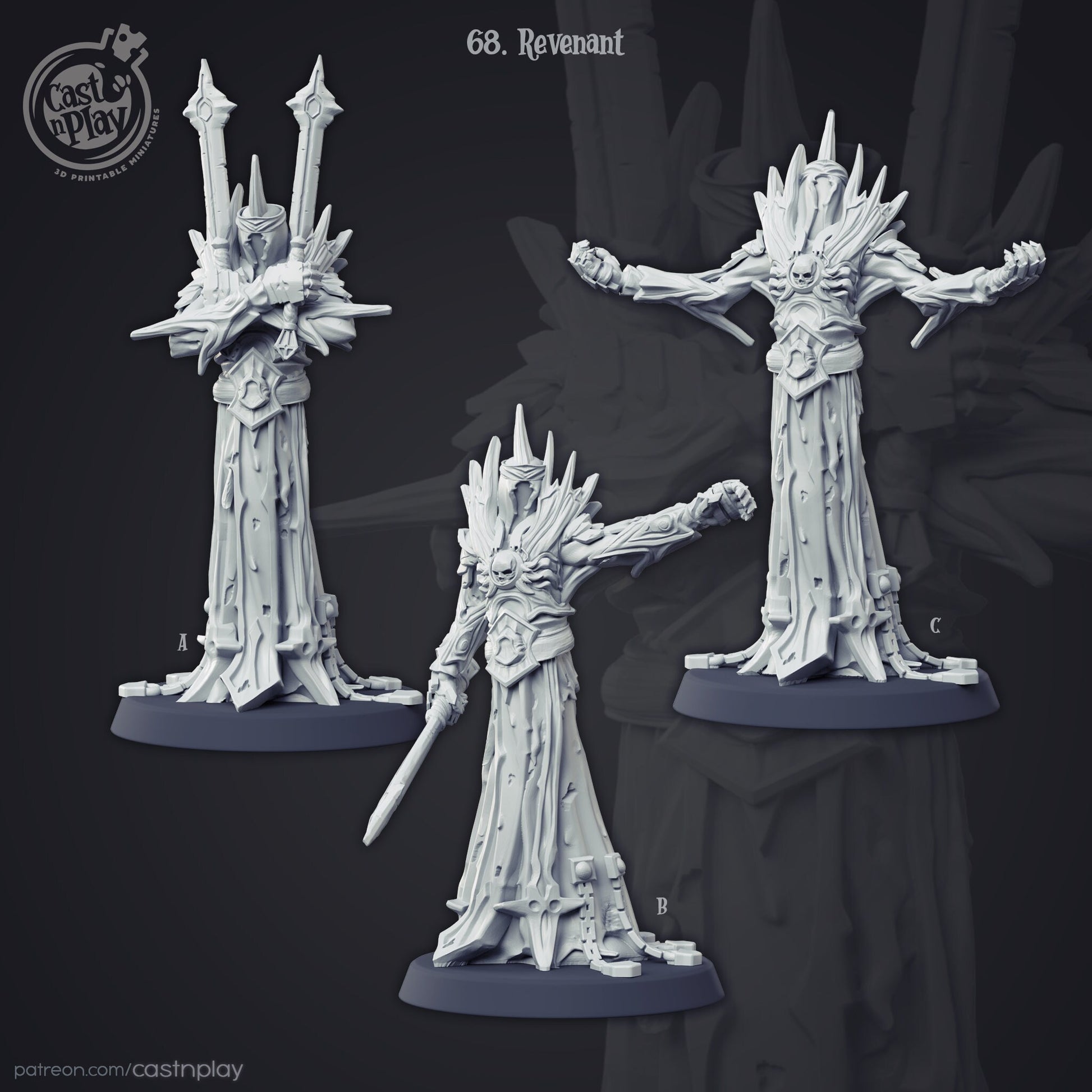 Revenant - Cast n Play Printed Miniature | Dungeons & Dragons | Pathfinder | Tabletop