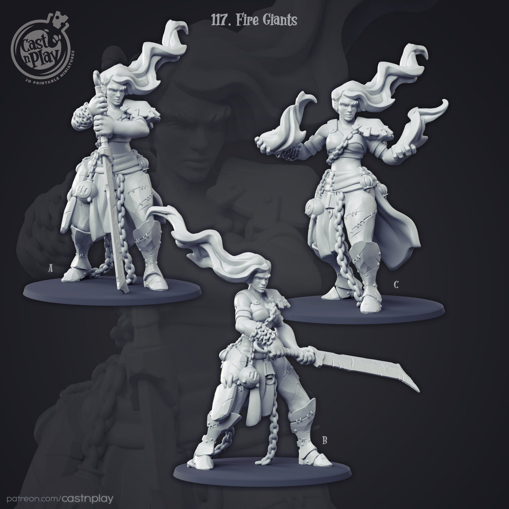 Fire Giant - Cast n Play Printed Miniature | Dungeons & Dragons | Pathfinder | Tabletop