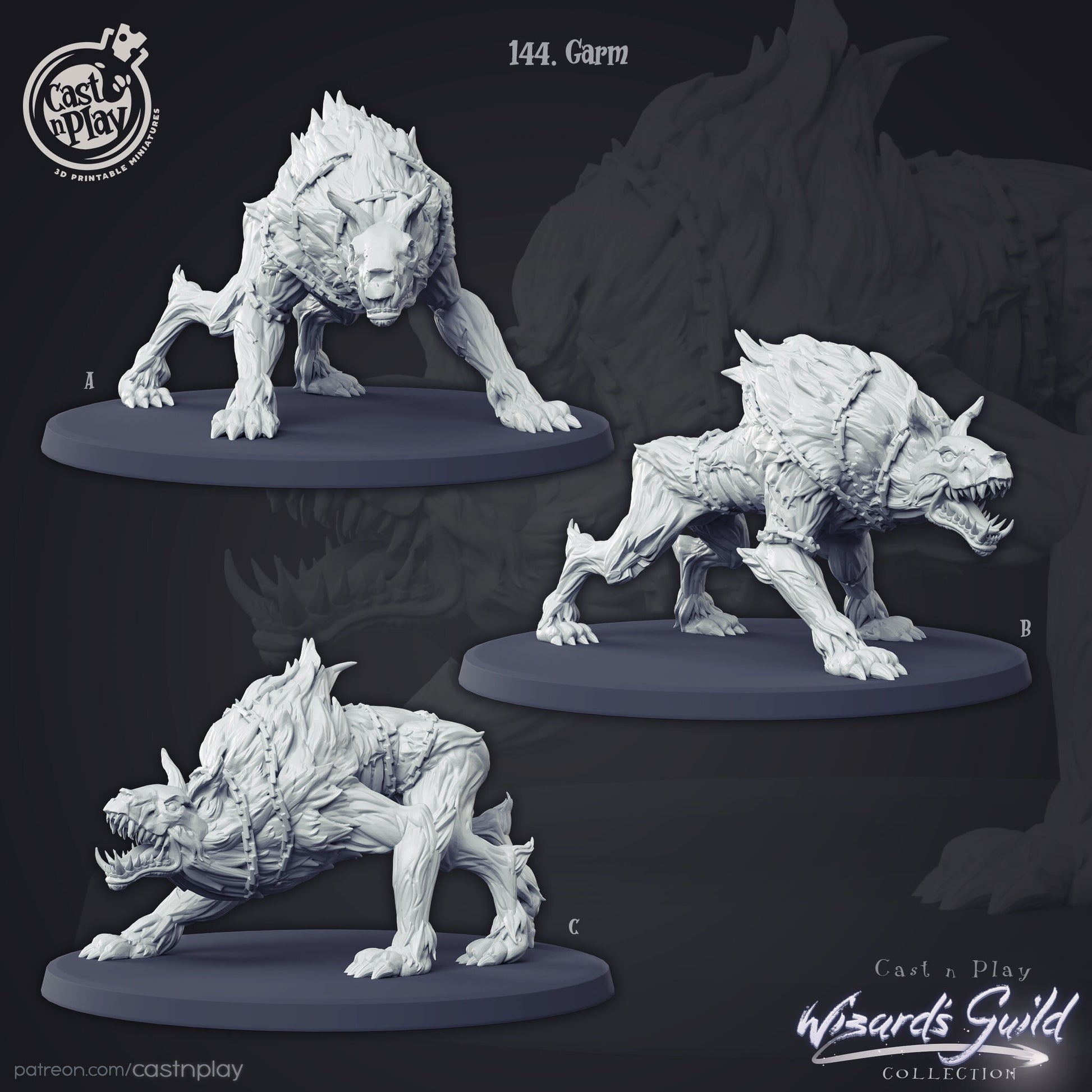 Garm - Cast n Play Printed Miniature | Dungeons & Dragons | Pathfinder | Tabletop