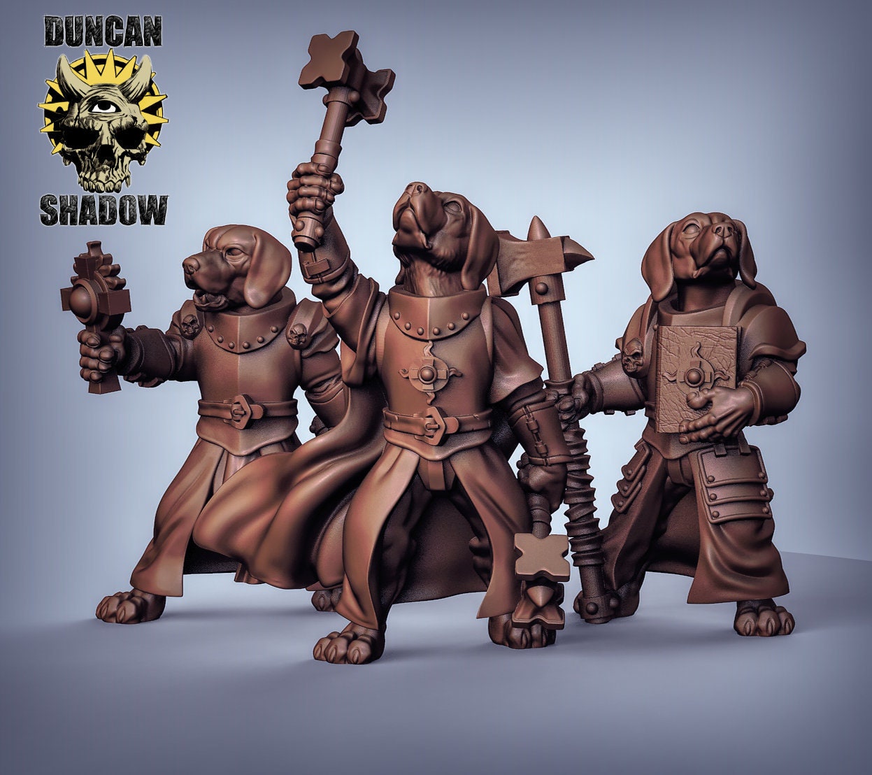 Beagle Cleric - Dogfolk - Canis - Duncan Shadow Printed Miniature | Dungeons & Dragons | Pathfinder | Tabletop