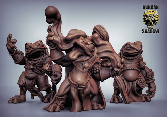 Boggard Frog Sorcerer - Duncan Shadow Printed Miniature | Dungeons & Dragons | Pathfinder | Tabletop