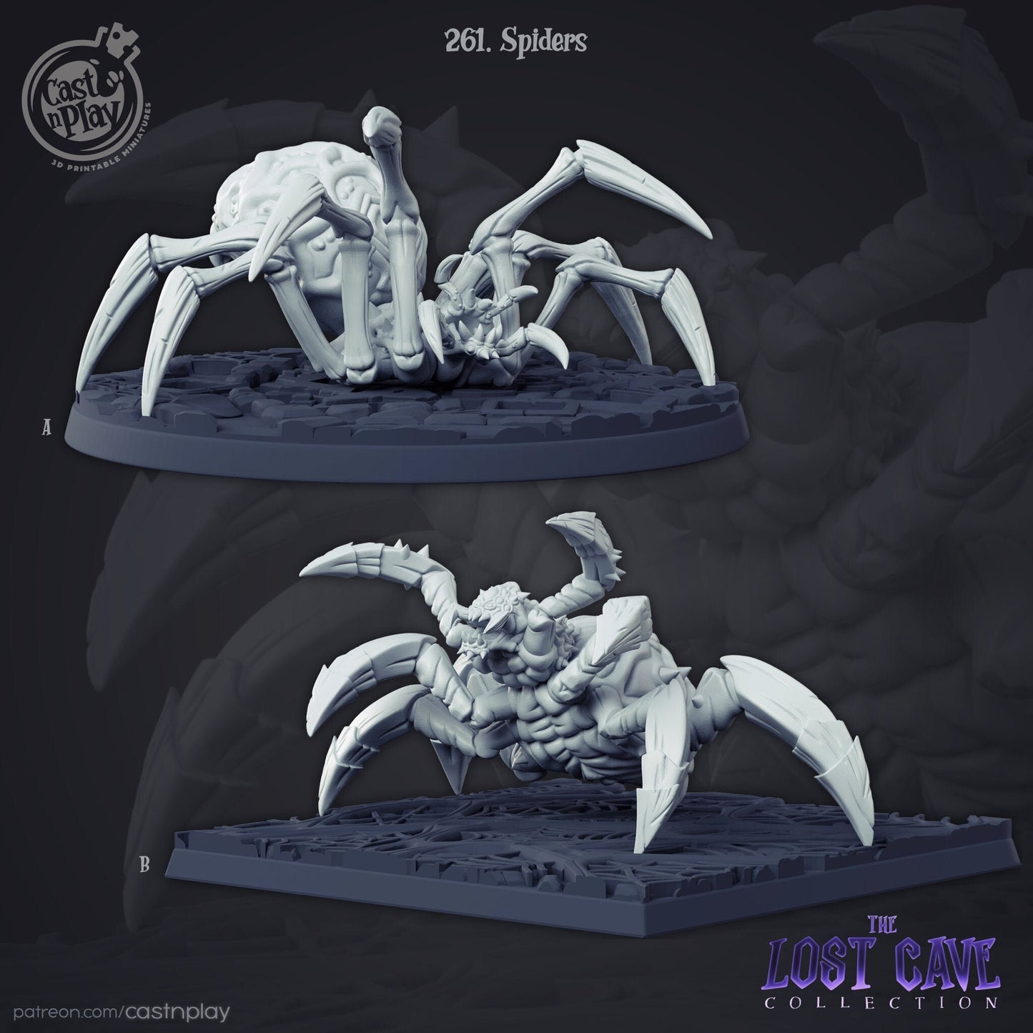 Spiders - Cast n Play Printed Miniature | Dungeons & Dragons | Pathfinder | Tabletop