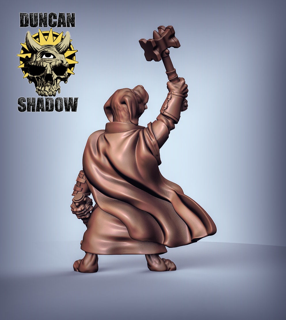 Beagle Cleric - Dogfolk - Canis - Duncan Shadow Printed Miniature | Dungeons & Dragons | Pathfinder | Tabletop