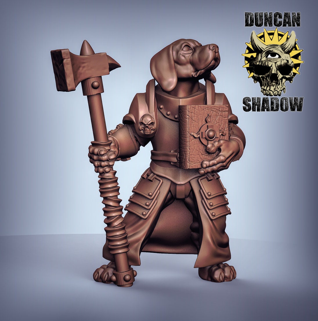 Beagle Cleric - Dogfolk - Canis - Duncan Shadow Printed Miniature | Dungeons & Dragons | Pathfinder | Tabletop