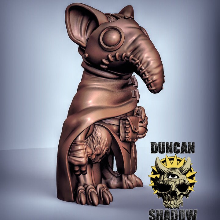 Mousling Plague Doctor - Duncan Shadow Printed Miniature | Dungeons & Dragons | Pathfinder | Tabletop