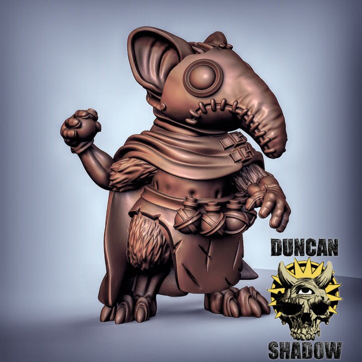 Mousling Plague Doctor - Duncan Shadow Printed Miniature | Dungeons & Dragons | Pathfinder | Tabletop