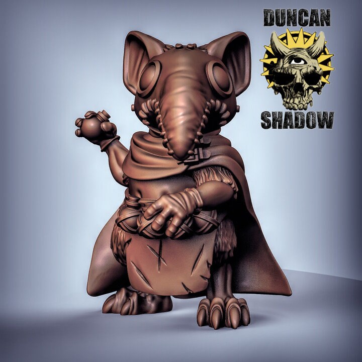 Mousling Plague Doctor - Duncan Shadow Printed Miniature | Dungeons & Dragons | Pathfinder | Tabletop