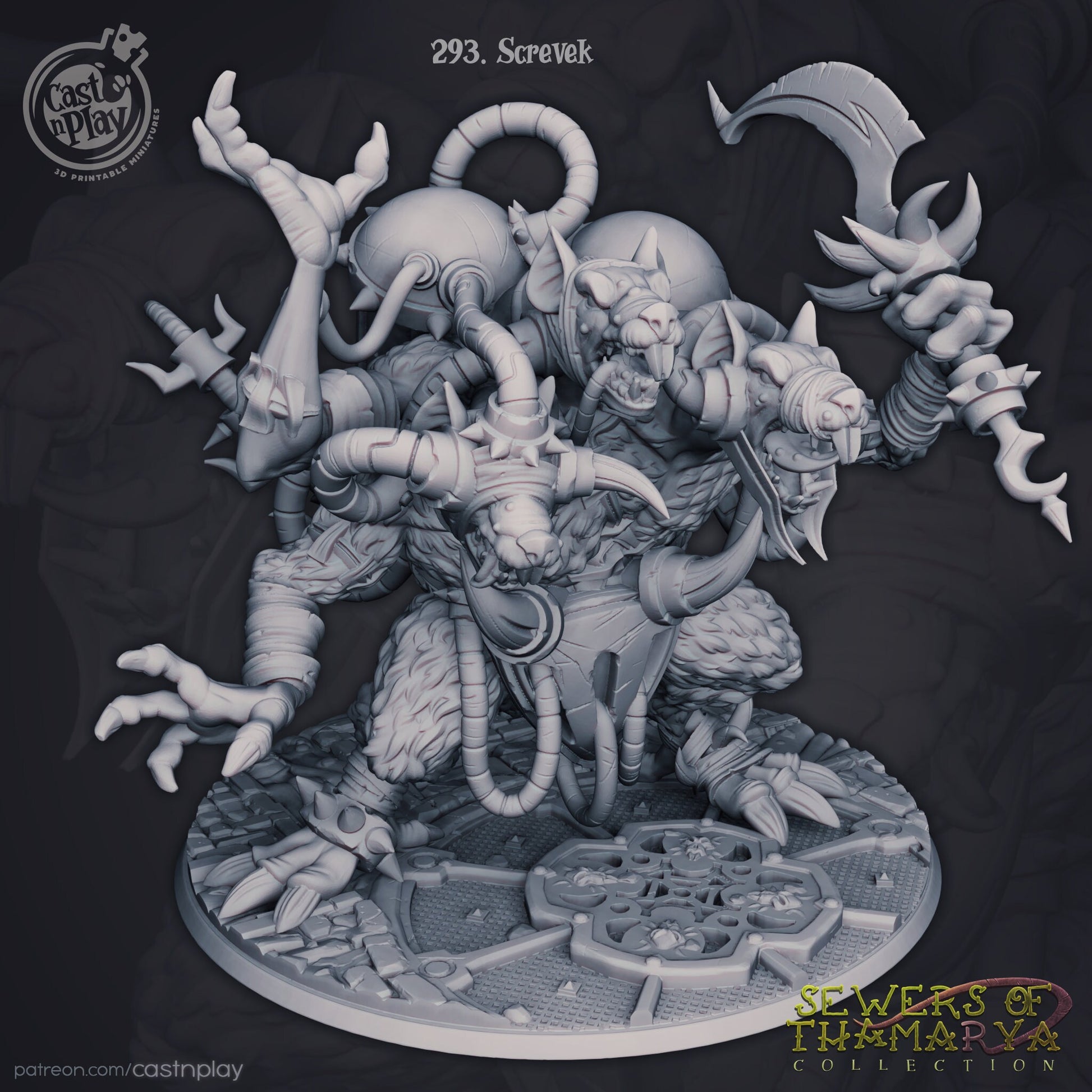 Screvek - Cast n Play Printed Miniature | Dungeons & Dragons | Pathfinder | Tabletop