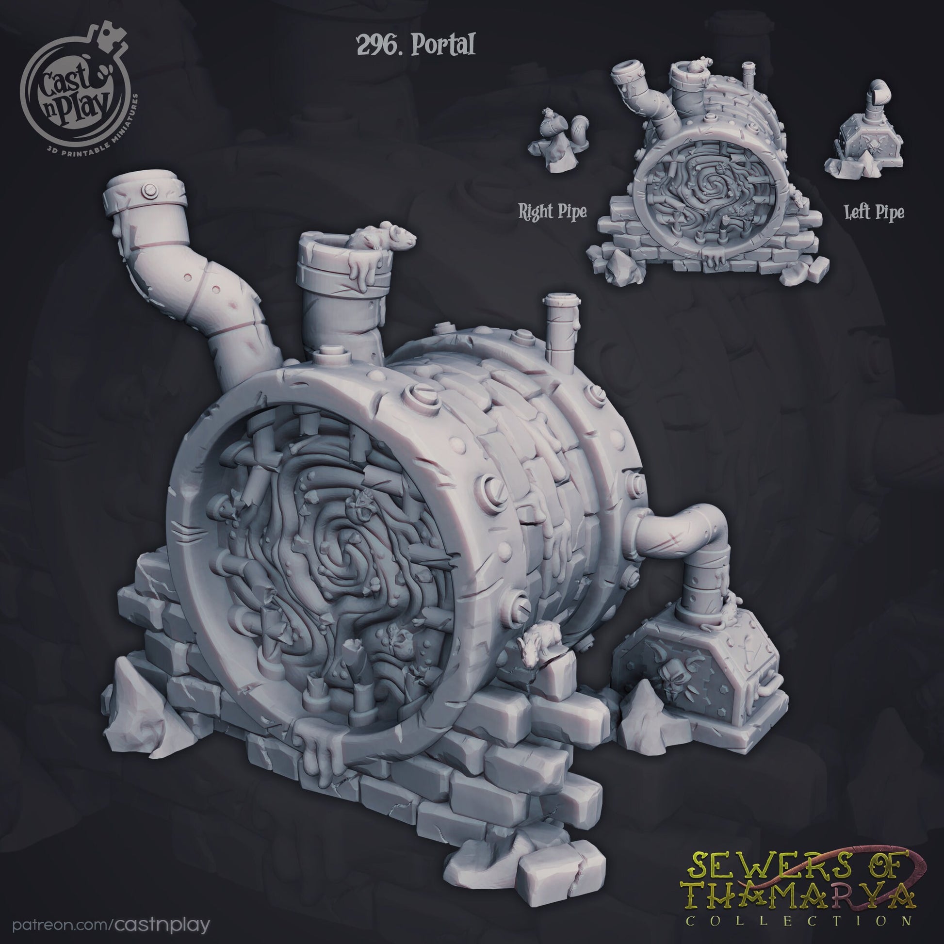 Sewer Portal - Cast n Play Printed Terrain | Dungeons & Dragons | Pathfinder | Tabletop