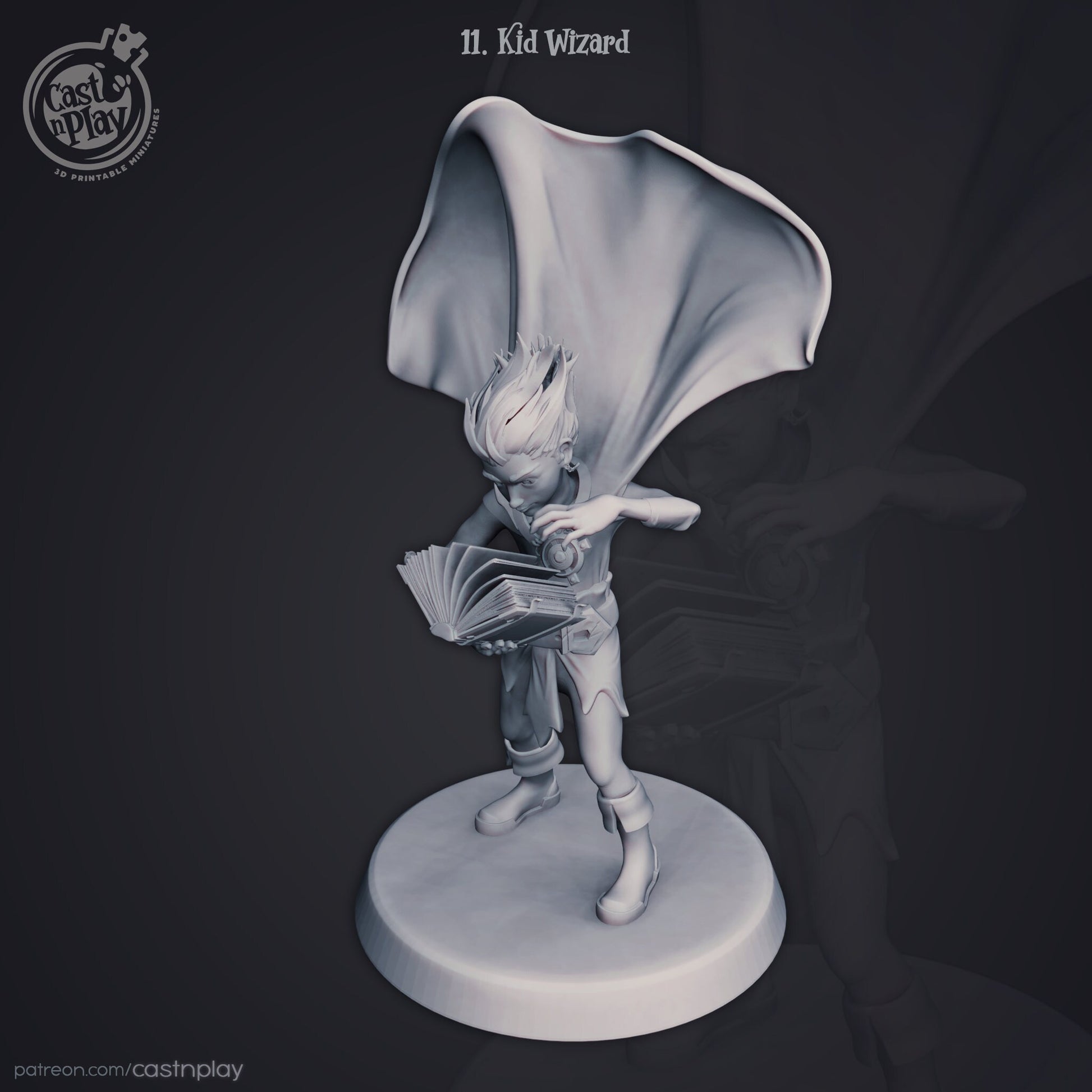 Kid Wizard - Cast n Play Printed Miniature | Dungeons & Dragons | Pathfinder | Tabletop