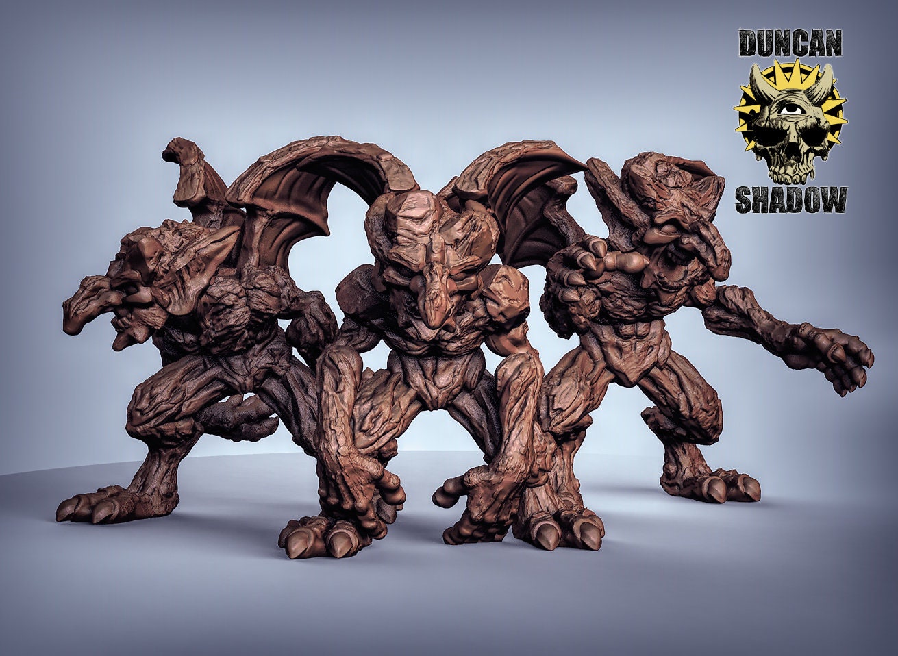 Earth Mephits - 3 Duncan Shadow Printed Miniature | Dungeons & Dragons | Pathfinder | Tabletop