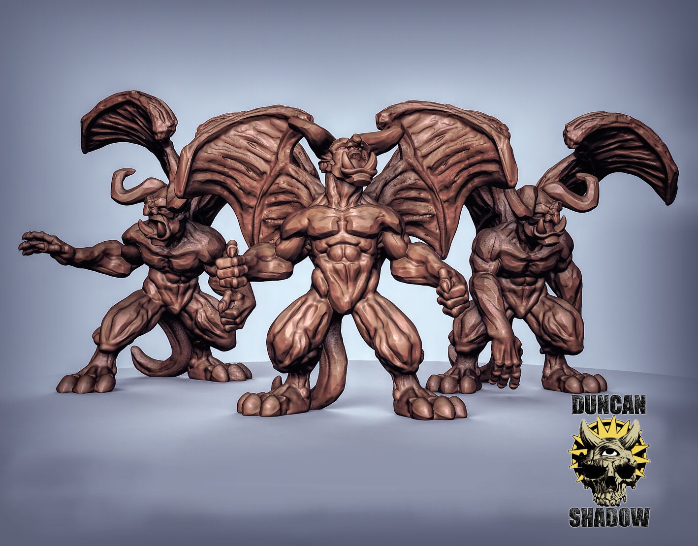 Gargoyles - 3 Duncan Shadow Printed Miniatures | Dungeons & Dragons | Pathfinder | Tabletop