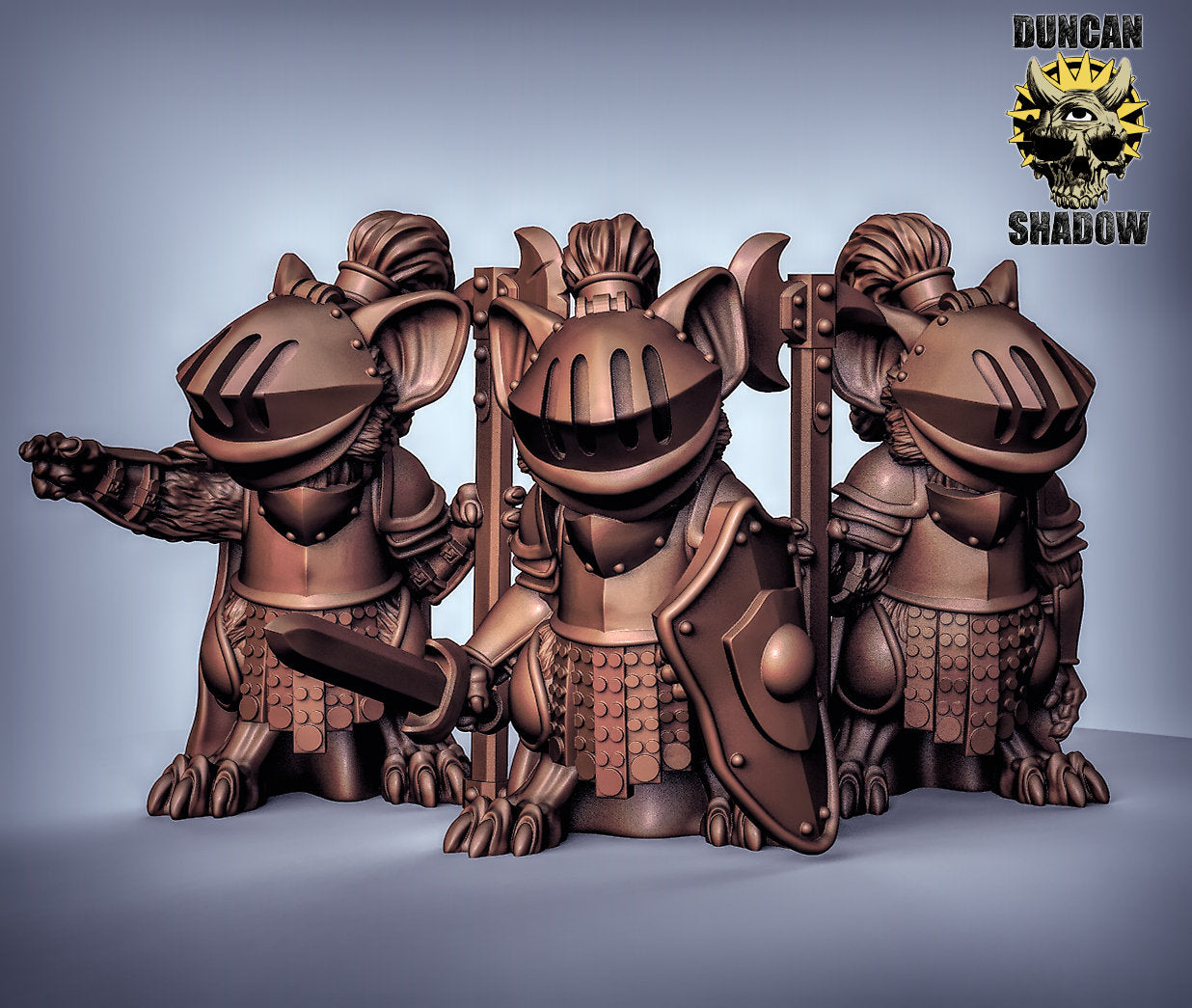 Mousling Knight - Duncan Shadow Printed Miniature | Dungeons & Dragons | Pathfinder | Tabletop