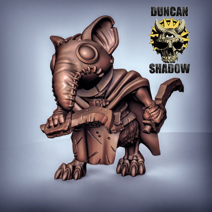 Mousling Plague Doctor - Duncan Shadow Printed Miniature | Dungeons & Dragons | Pathfinder | Tabletop