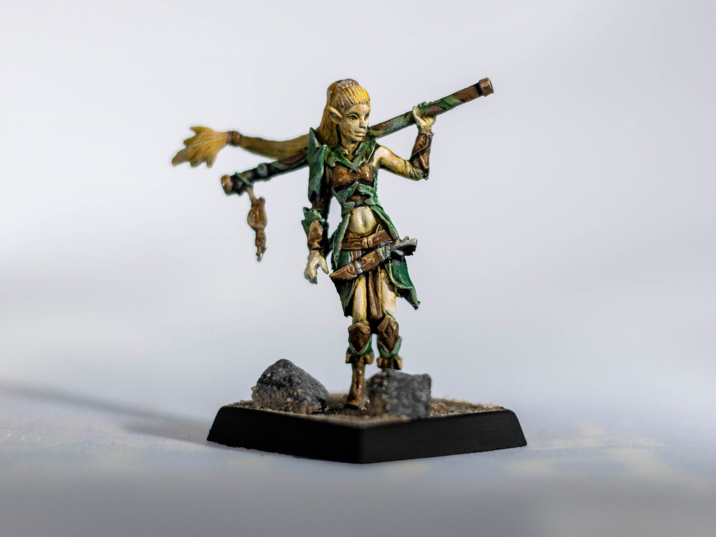 Elf Druid and Familiar - Dungeons & Dragons Painted Miniature | Pathfinder | Tabletop