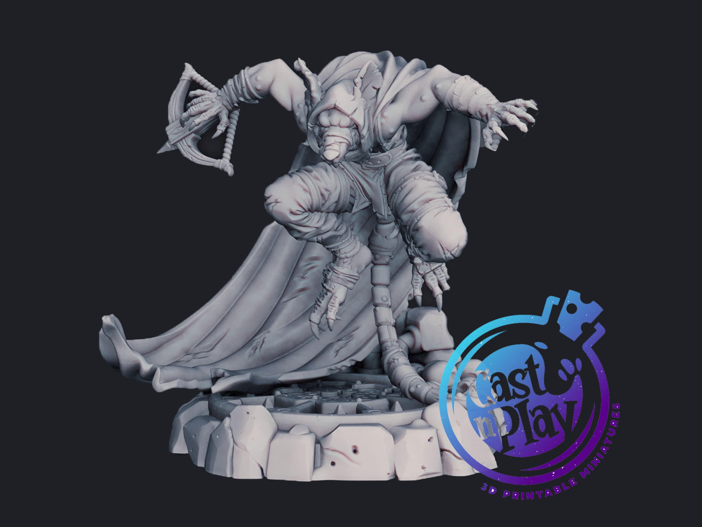 Sawyer Phantom, Ratfolk - Cast n Play Printed Miniature | Dungeons & Dragons | Pathfinder | Tabletop