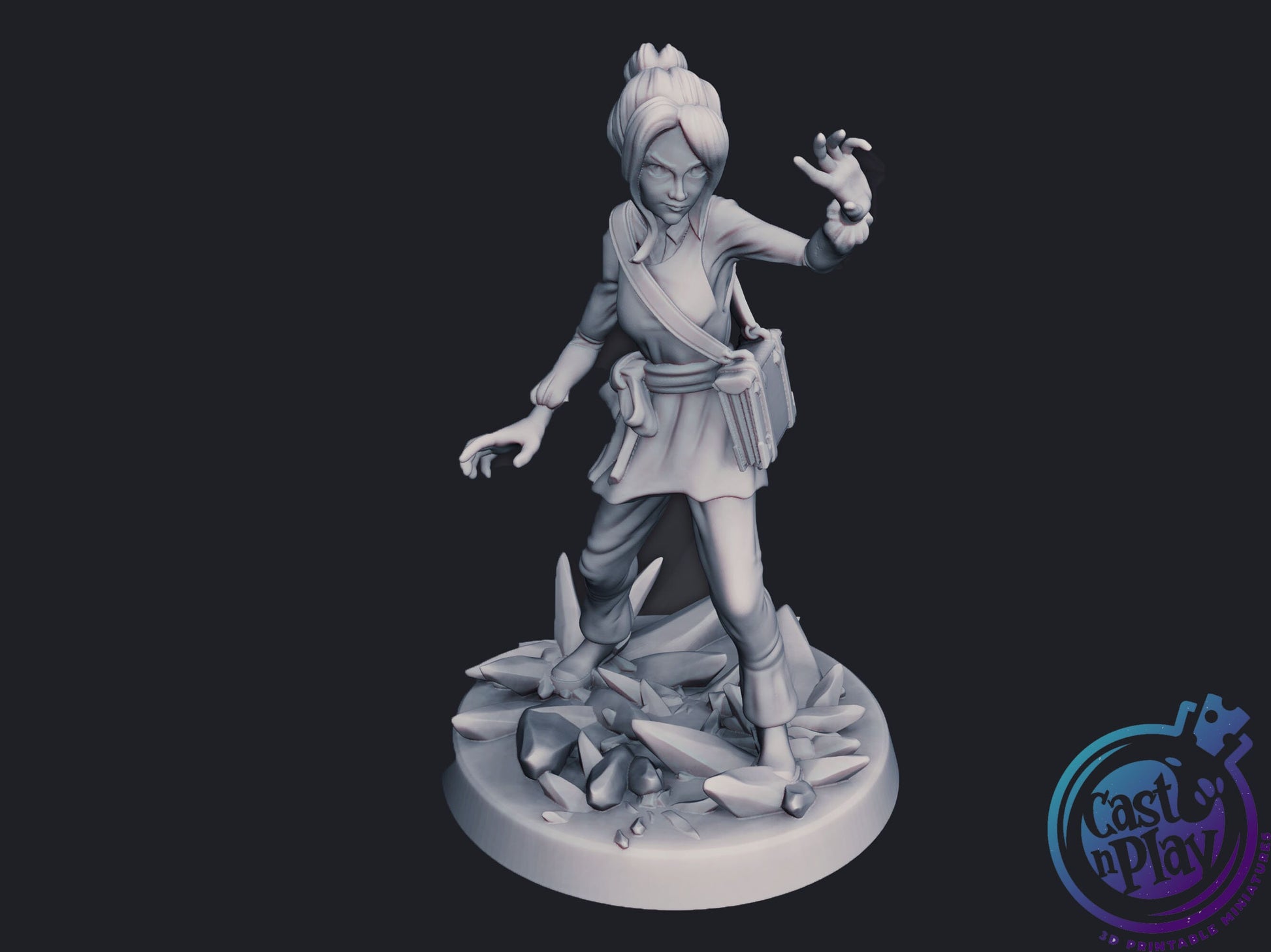 Crystal Wizard - Cast n Play Printed Miniature | Dungeons & Dragons | Pathfinder | Tabletop