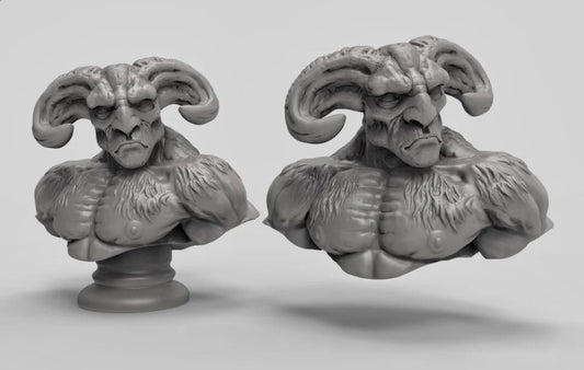 Beastman Bust - Duncan Shadow Printed Miniature | Dungeons & Dragons | Pathfinder | Tabletop