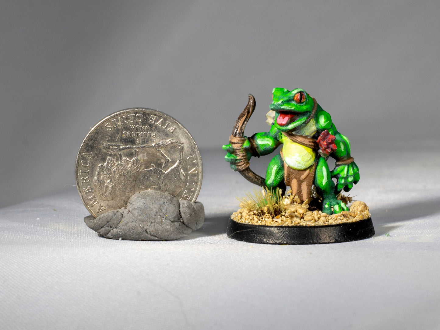 Boggard Frog Ranger with Bow - Duncan Shadow Printed Miniature | Dungeons & Dragons | Pathfinder | Tabletop