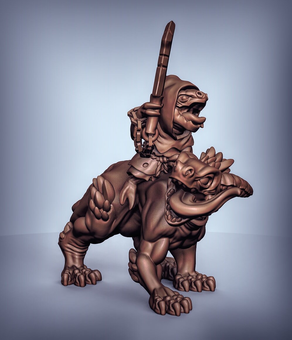 Cave Kobold with Mount - Duncan Shadow Printed Miniature | Dungeons & Dragons | Pathfinder | Tabletop