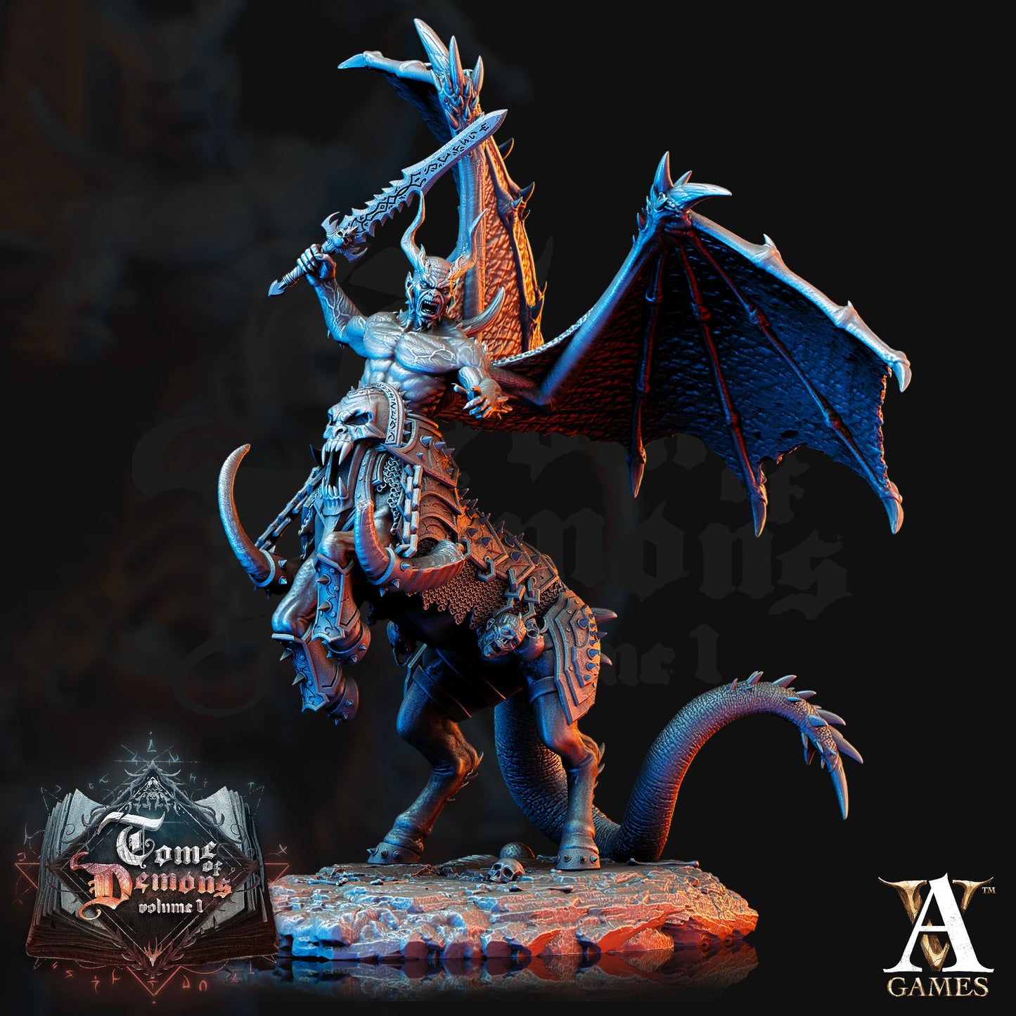 Decataurs, Centaur Demon - Archvillain Games Printed Miniature | Dungeons & Dragons | Pathfinder | Tabletop