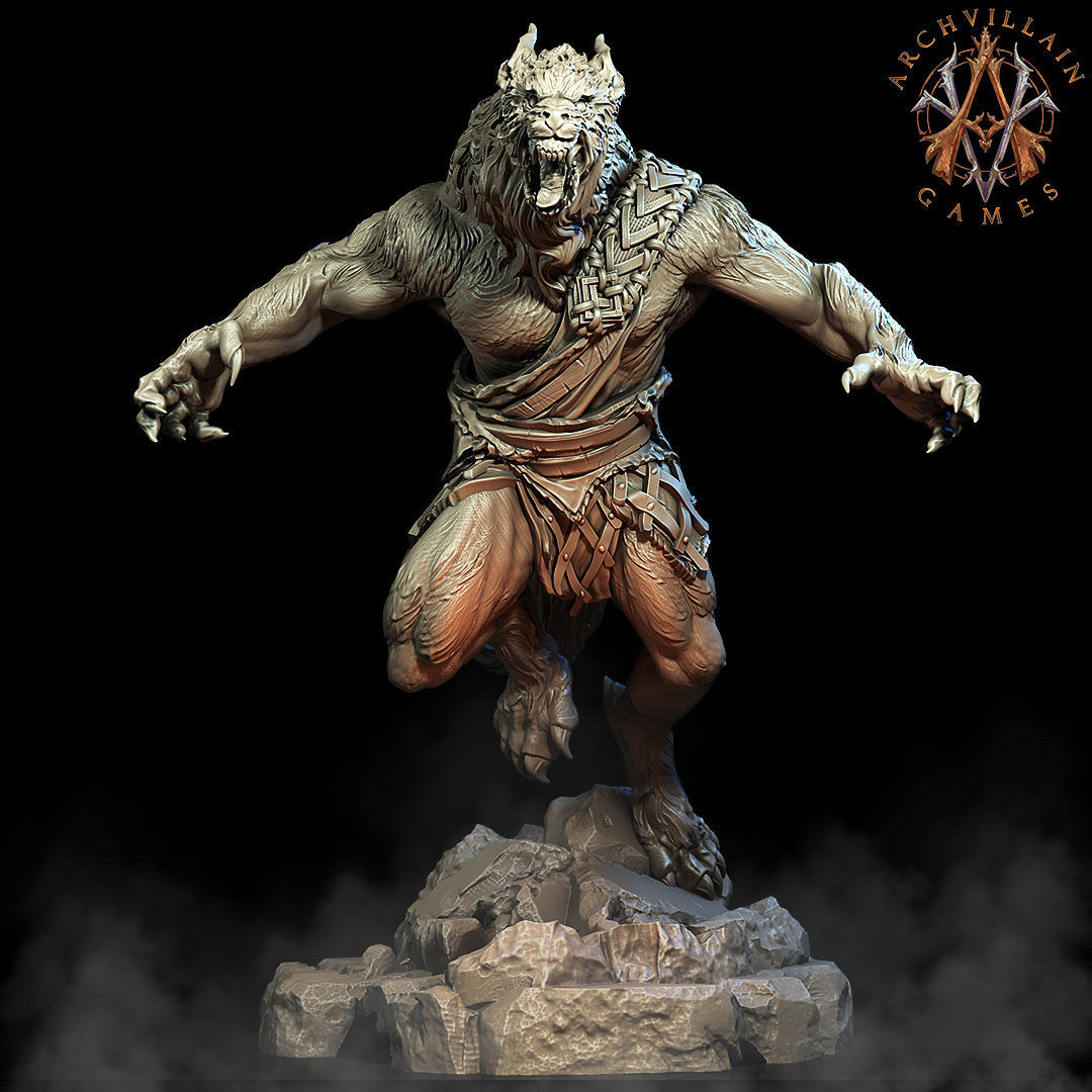 Werewolf Thrall - Archvillain Games Printed Miniature | Dungeons & Dragons | Pathfinder | Tabletop