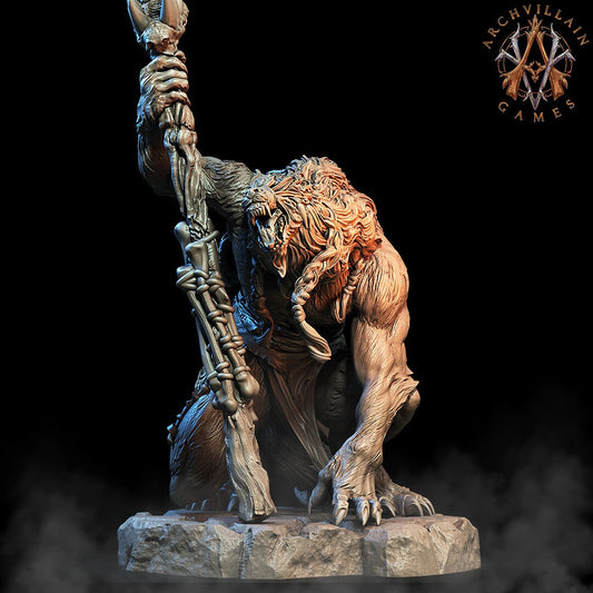 Werewolf Shaman - Archvillain Games Printed Miniature | Dungeons & Dragons | Pathfinder | Tabletop