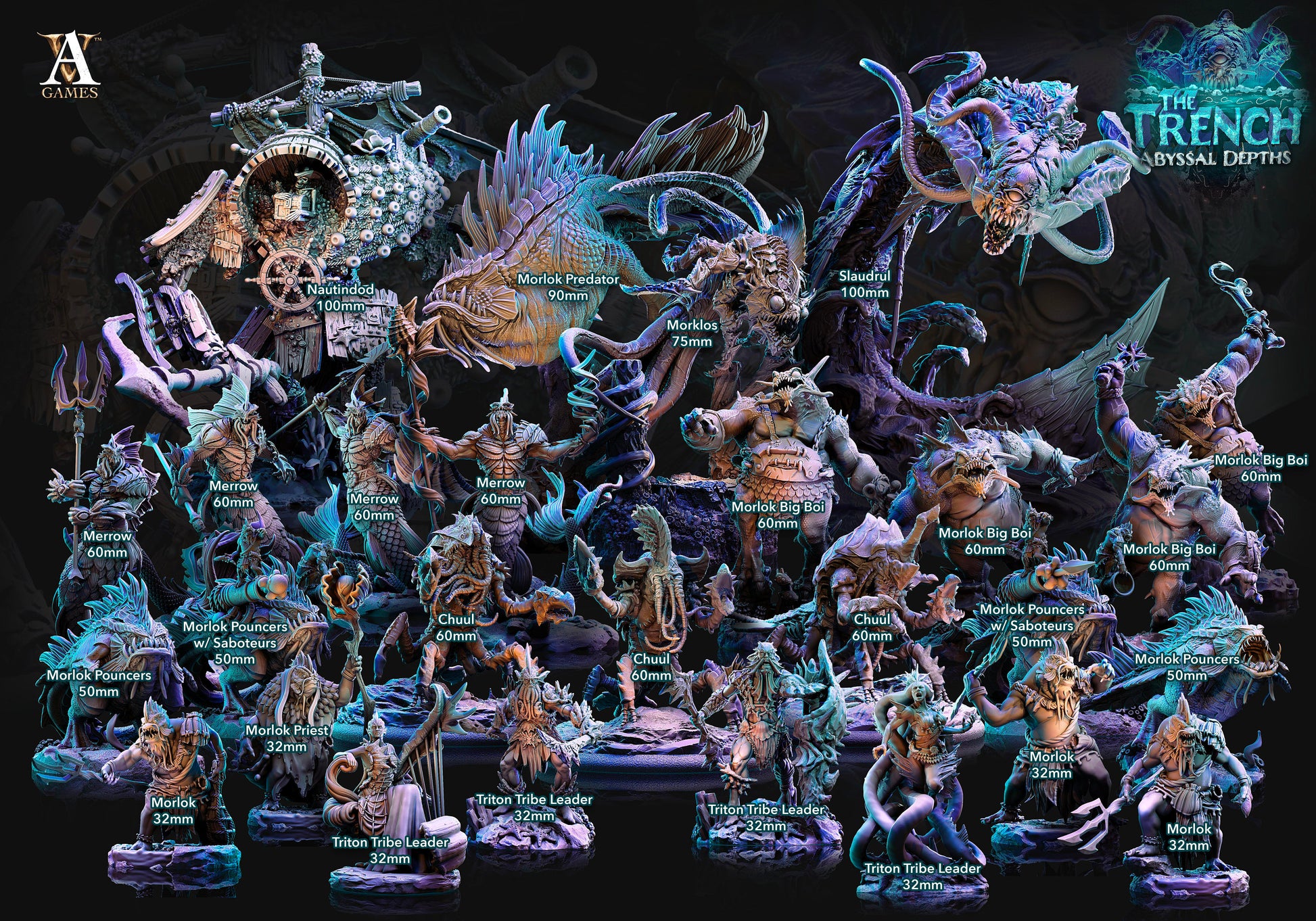Merrow Painted Miniature - Archvillain Games Printed Miniature | Dungeons & Dragons | Pathfinder | Tabletop