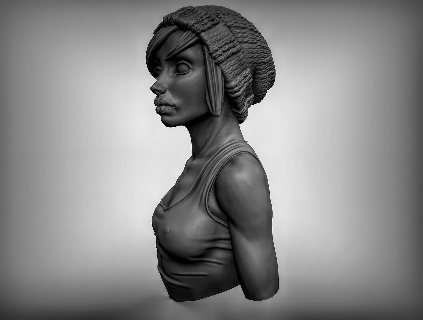 Female Bust - Duncan Shadow Printed Miniature | Dungeons & Dragons | Pathfinder | Tabletop